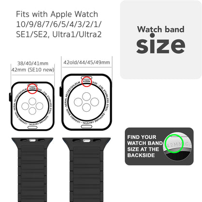 NALIA Nexus Armband für Apple Watch Ultra/SE/10/9/8/7/6/5/4/3/2/1, Gehäusegröße 42/44/45/46/49mm, Magnetisches Silikon Loop Sportarmband mit Wellenstruktur Marineblau NALIA Silikon Armband