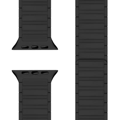 NALIA Nexus Magnet Armband kompatibel mit Apple Watch Armband Series Ultra/SE 10 9 8 7 6 5 4 3 2 1, 42/44/45/46/49mm, Silikon Loop mit Rillendesign, Sportarmband