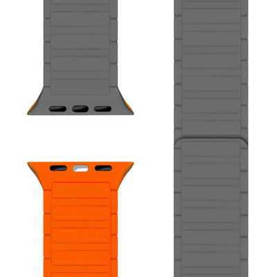 NALIA Nexus Magnet Armband kompatibel mit Apple Watch Armband Series Ultra/SE 10 9 8 7 6 5 4 3 2 1, 42/44/45/46/49mm, Silikon Loop mit Rillendesign, Sportarmband