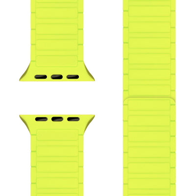 NALIA Nexus Magnet Armband kompatibel mit Apple Watch Armband Series Ultra/SE 10 9 8 7 6 5 4 3 2 1, 42/44/45/46/49mm, Silikon Loop mit Rillendesign, Sportarmband