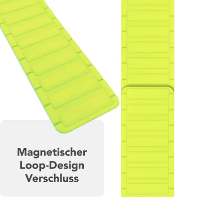 NALIA Nexus Magnet Armband kompatibel mit Apple Watch Armband Series Ultra/SE 10 9 8 7 6 5 4 3 2 1, 42/44/45/46/49mm, Silikon Loop mit Rillendesign, Sportarmband