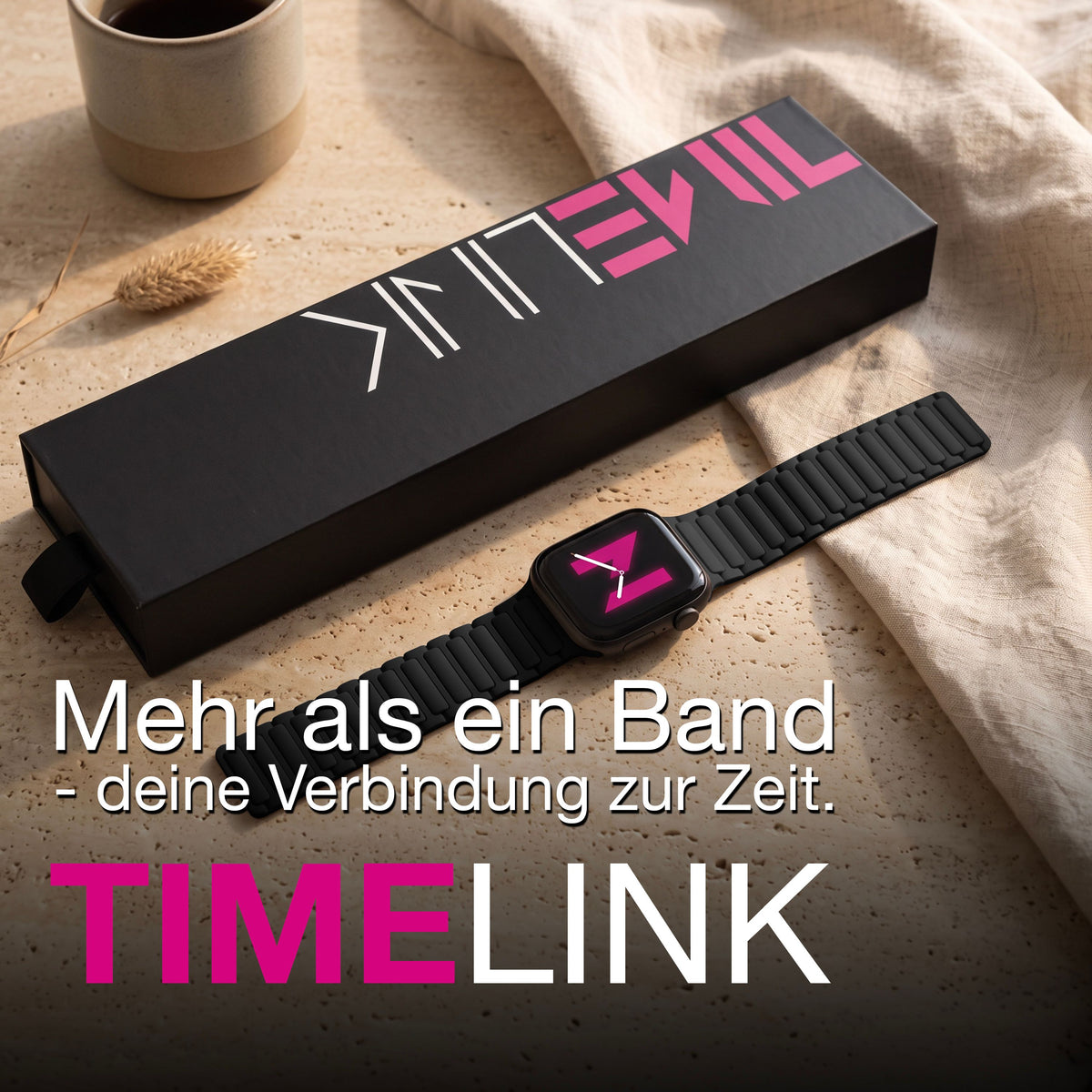 NALIA Nexus Magnet Armband kompatibel mit Apple Watch Armband Series Ultra/SE 10 9 8 7 6 5 4 3 2 1, 42/44/45/46/49mm, Silikon Loop mit Rillendesign, Sportarmband Nachtschwarz NALIA Silikon Armband