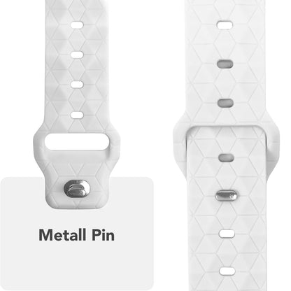 NALIA Hexion Armband für Apple Watch Series SE/10/9/8/7/6/5/4/3/2/1, Gehäusegröße 38/40/41/42mm, Silikon Loop Sportarmband mit Steck-Pin & im Hexagon Design Polarweiß NALIA Silikon Armband