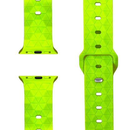 NALIA Hexion Armband für Apple Watch Series SE/10/9/8/7/6/5/4/3/2/1, Gehäusegröße 38/40/41/42mm, Silikon Loop Sportarmband mit Steck-Pin & im Hexagon Design Neon Gelb NALIA Silikon Armband