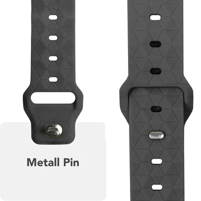 NALIA Hexion Armband für Apple Watch Series SE/10/9/8/7/6/5/4/3/2/1, Gehäusegröße 38/40/41/42mm, Silikon Loop Sportarmband mit Steck-Pin & im Hexagon Design Graphitgrau NALIA Silikon Armband