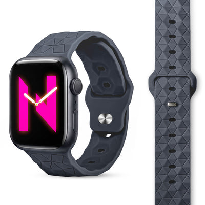 NALIA Hexion Armband kompatibel mit Apple Watch Armband Series SE/iWatch 10 9 8 7 6 5 4 3 2 1, 38/40/41/42mm, Silikon Loop mit Hexagon Design, Sportarmband Steck-Pin-Verschluss Graphitgrau NALIA Silikon Armband