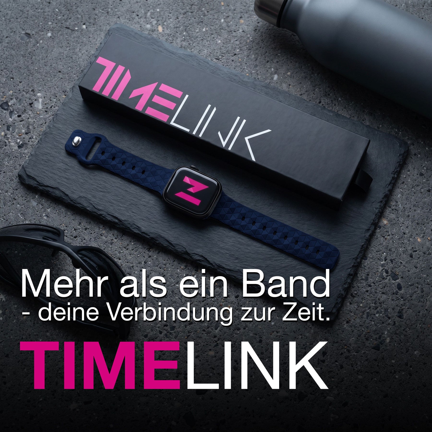 NALIA Hexion Armband kompatibel mit Apple Watch Armband Series SE/iWatch 10 9 8 7 6 5 4 3 2 1, 38/40/41/42mm, Silikon Loop mit Hexagon Design, Sportarmband Steck-Pin-Verschluss Marineblau NALIA Silikon Armband