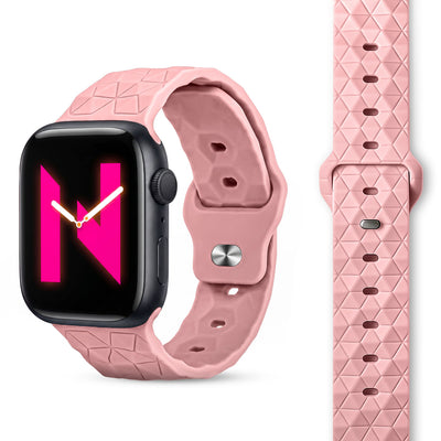 NALIA Hexion Armband kompatibel mit Apple Watch Armband Series SE/iWatch 10 9 8 7 6 5 4 3 2 1, 38/40/41/42mm, Silikon Loop mit Hexagon Design, Sportarmband Steck-Pin-Verschluss Zartrosa NALIA Silikon Armband