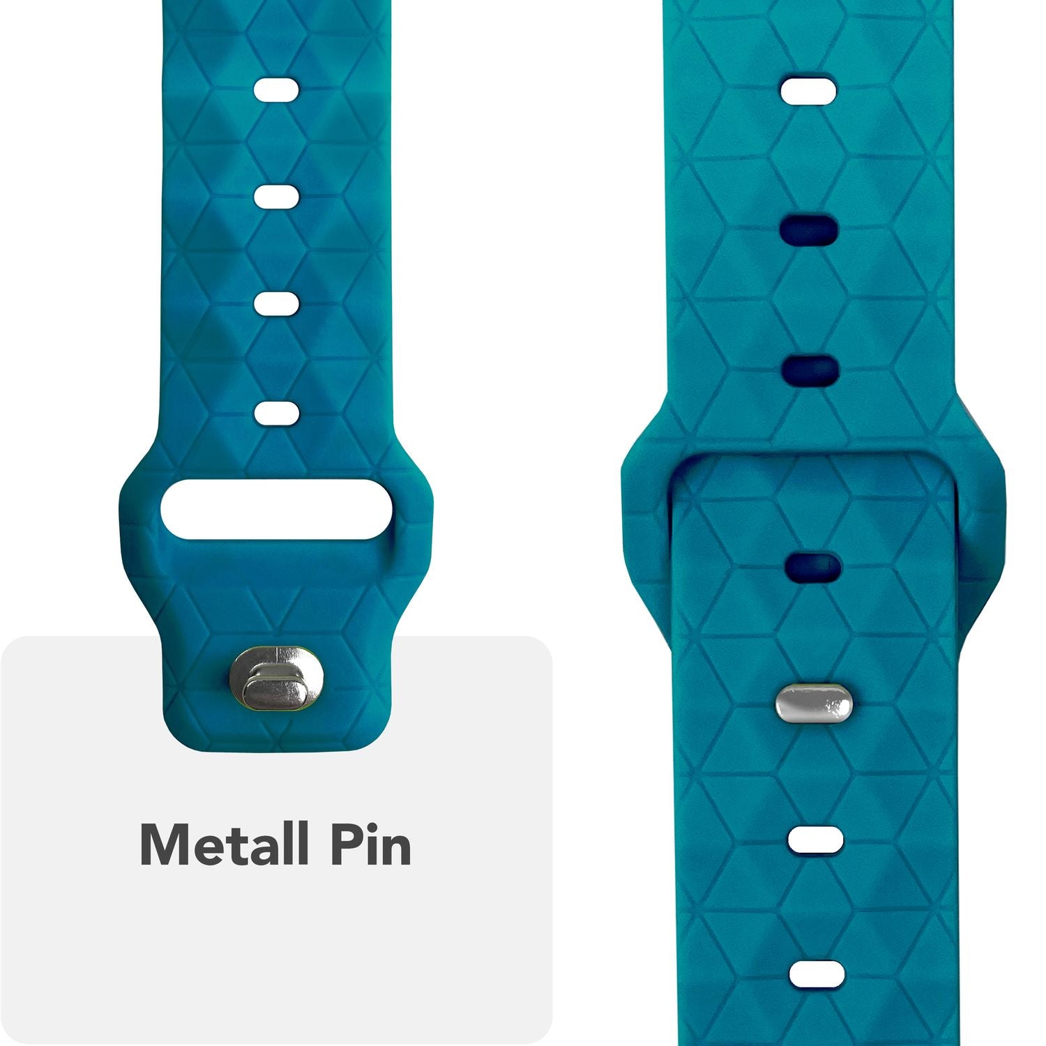 NALIA Hexion Armband für Apple Watch Series Ultra/SE/10/9/8/7/6/5/4/3/2/1, Gehäusegröße 42/44/45/46/49mm, Silikon Loop Sportarmband mit Steck-Pin & im Hexagon Design