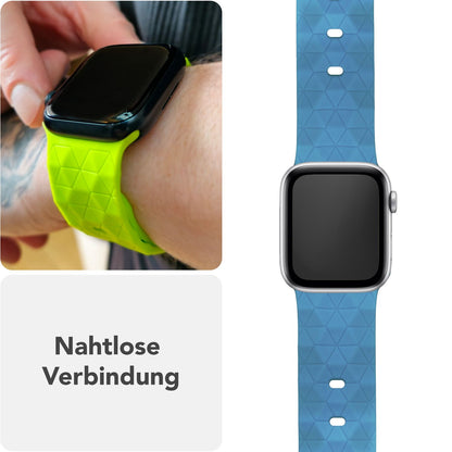 NALIA Hexion Armband für Apple Watch Series Ultra/SE/10/9/8/7/6/5/4/3/2/1, Gehäusegröße 42/44/45/46/49mm, Silikon Loop Sportarmband mit Steck-Pin & im Hexagon Design