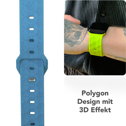 NALIA Hexion Armband für Apple Watch Series Ultra/SE/10/9/8/7/6/5/4/3/2/1, Gehäusegröße 42/44/45/46/49mm, Silikon Loop Sportarmband mit Steck-Pin & im Hexagon Design