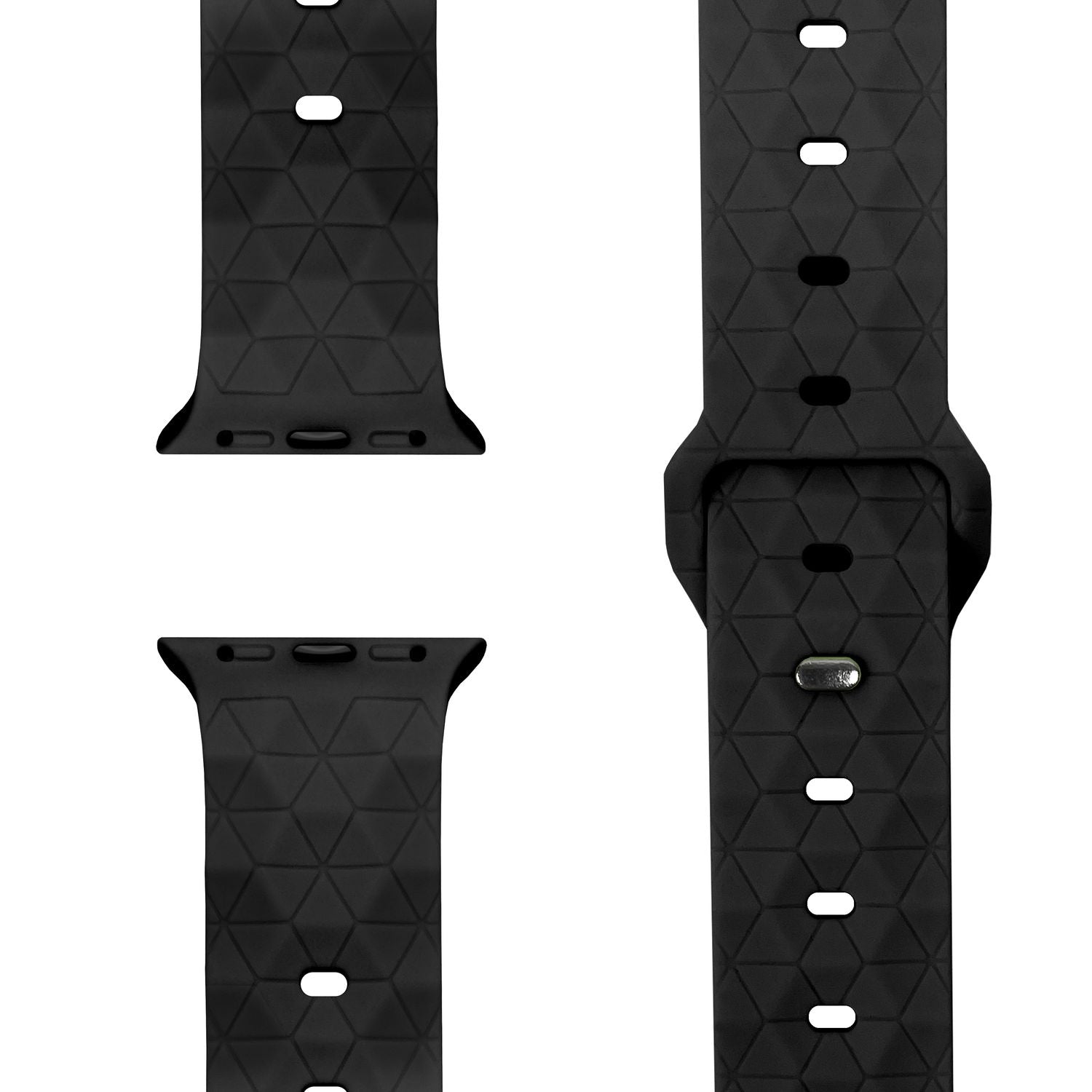 NALIA Hexion Armband für Apple Watch Series Ultra/SE/10/9/8/7/6/5/4/3/2/1, Gehäusegröße 42/44/45/46/49mm, Silikon Loop Sportarmband mit Steck-Pin & im Hexagon Design