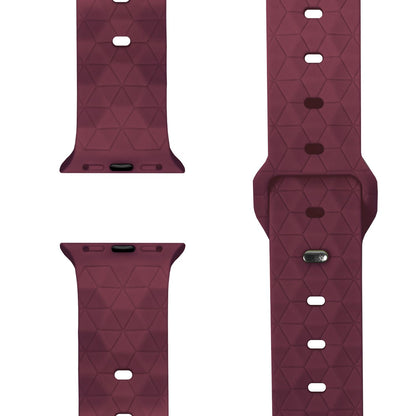 NALIA Hexion Armband für Apple Watch Series Ultra/SE/10/9/8/7/6/5/4/3/2/1, Gehäusegröße 42/44/45/46/49mm, Silikon Loop Sportarmband mit Steck-Pin & im Hexagon Design