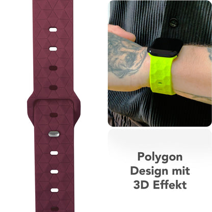 NALIA Hexion Armband für Apple Watch Series Ultra/SE/10/9/8/7/6/5/4/3/2/1, Gehäusegröße 42/44/45/46/49mm, Silikon Loop Sportarmband mit Steck-Pin & im Hexagon Design