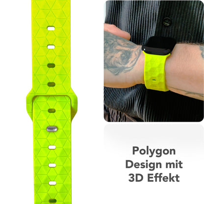 NALIA Hexion Armband für Apple Watch Series Ultra/SE/10/9/8/7/6/5/4/3/2/1, Gehäusegröße 42/44/45/46/49mm, Silikon Loop Sportarmband mit Steck-Pin & im Hexagon Design