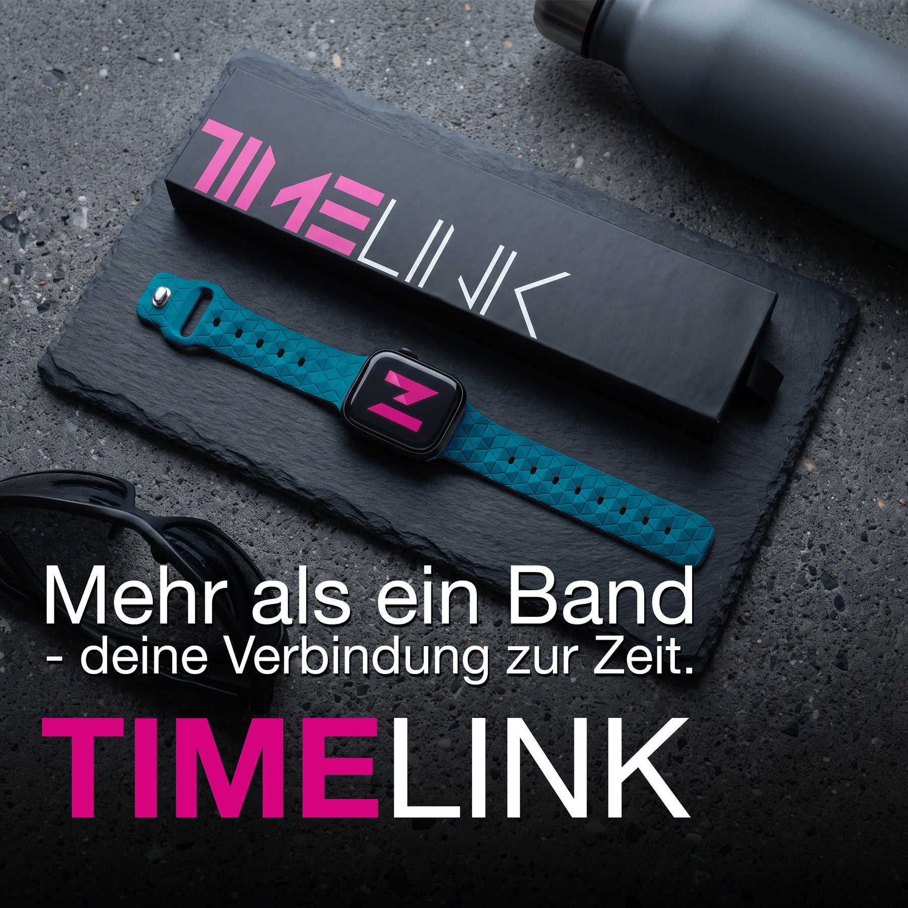 NALIA Hexion Silikon Armband kompatibel mit Apple Watch Armband iWatch Series Ultra/SE 10 9 8 7 6 5 4 3 2 1, 42/44/45/46/49mm, Watch Silikonband Sportarmband mit Steck-Pin Atlantikblau NALIA Silikon Armband