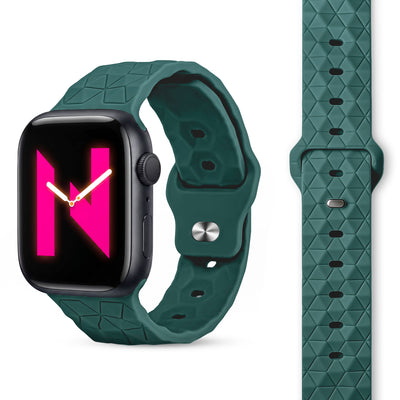 NALIA Hexion Silikon Armband kompatibel mit Apple Watch Armband iWatch Series Ultra/SE 10 9 8 7 6 5 4 3 2 1, 42/44/45/46/49mm, Watch Silikonband Sportarmband mit Steck-Pin Fichtengrün NALIA Silikon Armband