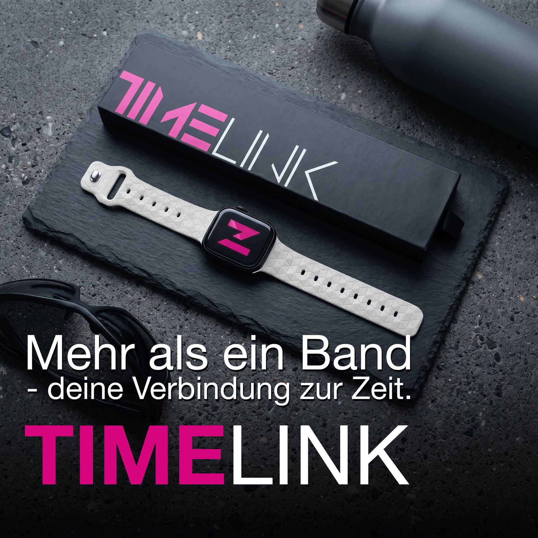 NALIA Hexion Silikon Armband kompatibel mit Apple Watch Armband iWatch Series Ultra/SE 10 9 8 7 6 5 4 3 2 1, 42/44/45/46/49mm, Watch Silikonband Sportarmband mit Steck-Pin Polarweiß NALIA Silikon Armband