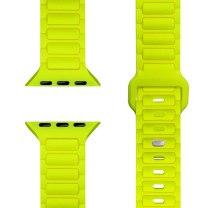 NALIA Pulse Armband für Apple Watch Series SE/10/9/8/7/6/5/4/3/2/1, Gehäusegröße 38/40/41/42mm, 3D Textur Silikon Sportarmband mit Steck-Pin Verschluss Neon Gelb NALIA Silikon Armband