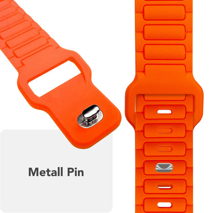 NALIA Pulse Armband für Apple Watch Series SE/10/9/8/7/6/5/4/3/2/1, Gehäusegröße 38/40/41/42mm, 3D Textur Silikon Sportarmband mit Steck-Pin Verschluss Neon Orange NALIA Silikon Armband