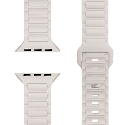 NALIA Pulse Armband für Apple Watch Series SE/10/9/8/7/6/5/4/3/2/1, Gehäusegröße 38/40/41/42mm, 3D Textur Silikon Sportarmband mit Steck-Pin Verschluss Polarstern Sandweiss NALIA Silikon Armband