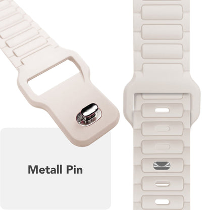 NALIA Pulse Armband für Apple Watch Series SE/10/9/8/7/6/5/4/3/2/1, Gehäusegröße 38/40/41/42mm, 3D Textur Silikon Sportarmband mit Steck-Pin Verschluss Polarstern Sandweiss NALIA Silikon Armband