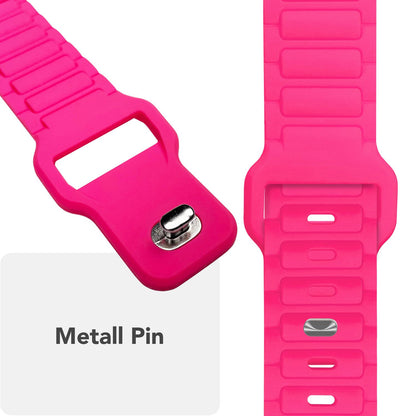 NALIA Pulse Armband für Apple Watch Series SE/10/9/8/7/6/5/4/3/2/1, Gehäusegröße 38/40/41/42mm, 3D Textur Silikon Sportarmband mit Steck-Pin Verschluss Neon Pink NALIA Silikon Armband