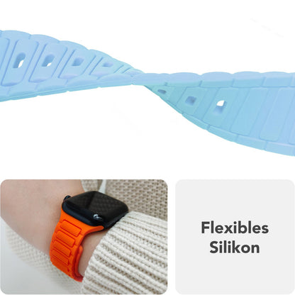 NALIA Pulse Armband für Apple Watch Series SE/10/9/8/7/6/5/4/3/2/1, Gehäusegröße 38/40/41/42mm, 3D Textur Silikon Sportarmband mit Steck-Pin Verschluss Ozeanblau NALIA Silikon Armband