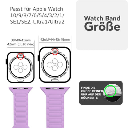 NALIA Pulse Armband für Apple Watch Series SE/10/9/8/7/6/5/4/3/2/1, Gehäusegröße 38/40/41/42mm, 3D Textur Silikon Sportarmband mit Steck-Pin Verschluss Flieder Lila NALIA Silikon Armband