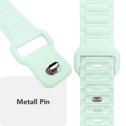 NALIA Pulse Armband für Apple Watch Series Ultra/SE/10/9/8/7/6/5/4/3/2/1, Gehäusegröße 42/44/45/46/49mm, 3D Textur Silikon Sportarmband mit Steck-Pin Verschluss Eisminze NALIA Silikon Armband