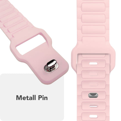 NALIA Pulse Armband für Apple Watch Series Ultra/SE/10/9/8/7/6/5/4/3/2/1, Gehäusegröße 42/44/45/46/49mm, 3D Textur Silikon Sportarmband mit Steck-Pin Verschluss Zartrosa NALIA Silikon Armband