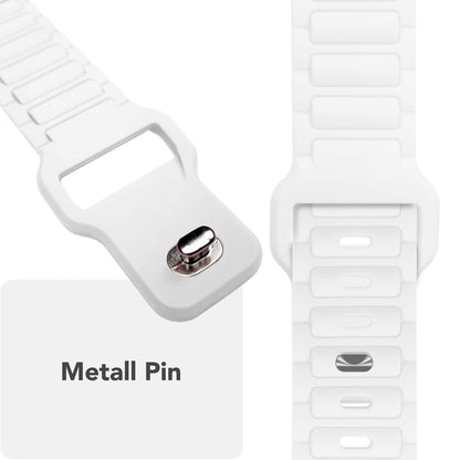 NALIA Pulse Armband für Apple Watch Series Ultra/SE/10/9/8/7/6/5/4/3/2/1, Gehäusegröße 42/44/45/46/49mm, 3D Textur Silikon Sportarmband mit Steck-Pin Verschluss Polarweiß NALIA Silikon Armband