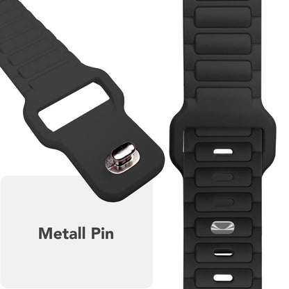 NALIA Pulse Armband für Apple Watch Series Ultra/SE/10/9/8/7/6/5/4/3/2/1, Gehäusegröße 42/44/45/46/49mm, 3D Textur Silikon Sportarmband mit Steck-Pin Verschluss Nachtschwarz NALIA Silikon Armband