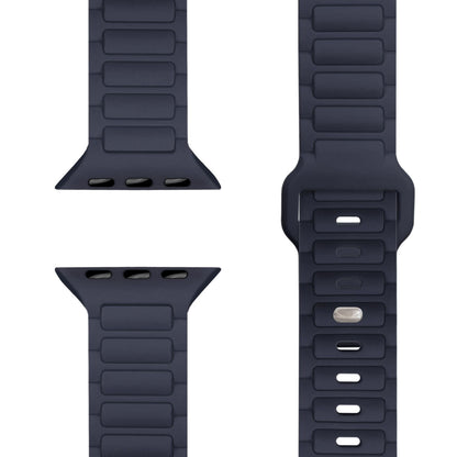 NALIA Pulse Armband für Apple Watch Series Ultra/SE/10/9/8/7/6/5/4/3/2/1, Gehäusegröße 42/44/45/46/49mm, 3D Textur Silikon Sportarmband mit Steck-Pin Verschluss Marineblau NALIA Silikon Armband