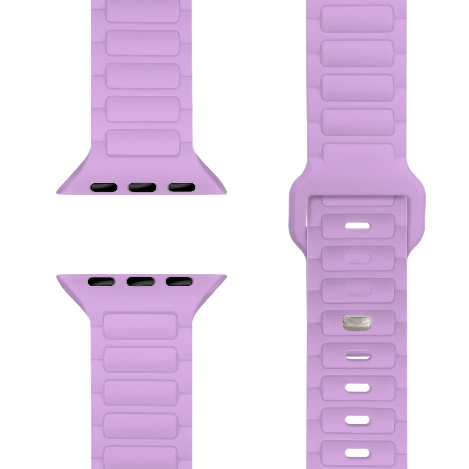 NALIA Pulse Armband für Apple Watch Series Ultra/SE/10/9/8/7/6/5/4/3/2/1, Gehäusegröße 42/44/45/46/49mm, 3D Textur Silikon Sportarmband mit Steck-Pin Verschluss Flieder Lila NALIA Silikon Armband