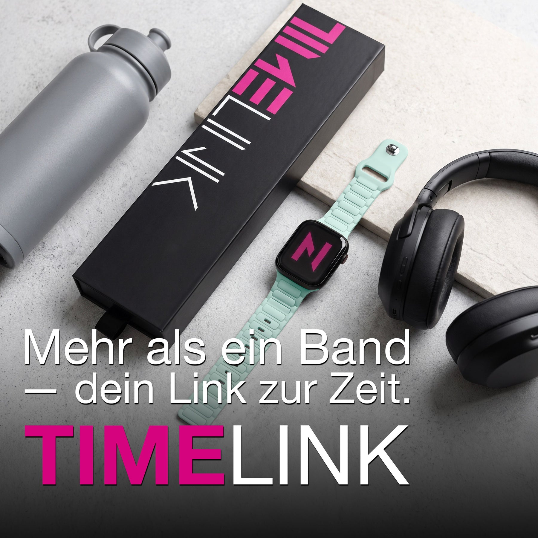 NALIA Pulse Silikon Armband kompatibel mit Apple Watch Armband iWatch Series Ultra/SE 10 9 8 7 6 5 4 3 2 1, 42/44/45/46/49mm, 3D Sportarmband mit Steck-Pin Verschluss Eisminze NALIA Silikon Armband
