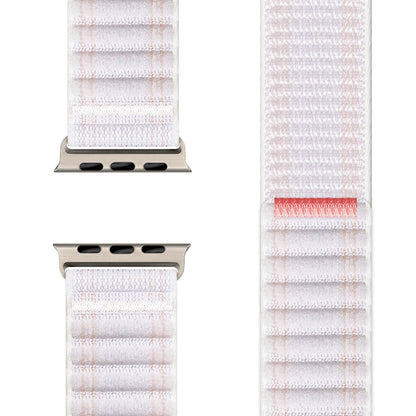 NALIA Evolv Armband für Apple Watch SE/10/9/8/7/6/5/4/3/2/1, Gehäusegröße 38/40/41/42mm, Gewebtes Stoffband Elastisches Nylon Uhrenband mit Klettverschluss Polarweiß NALIA Nylon Armband