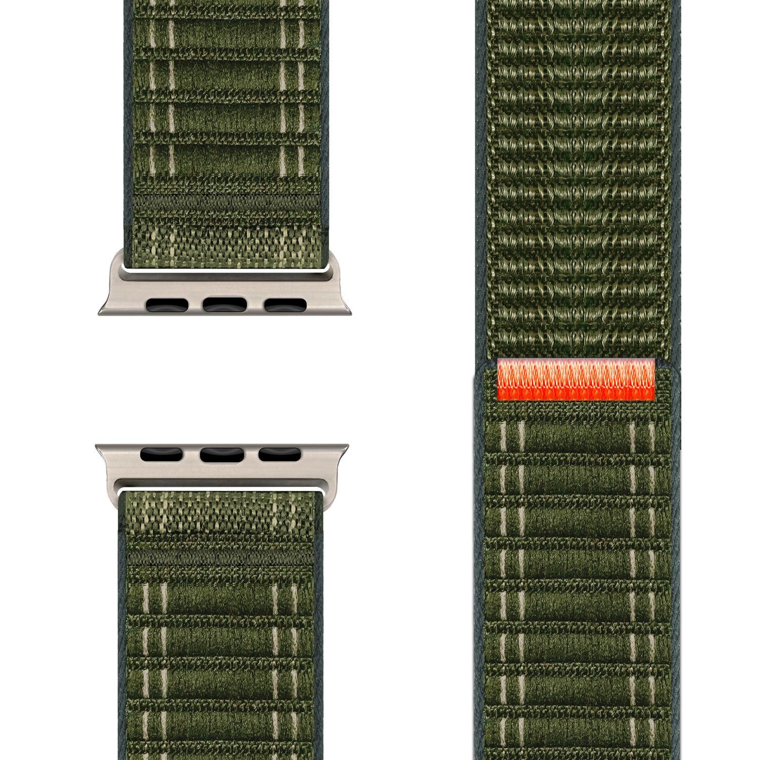 NALIA Evolv Armband für Apple Watch SE/10/9/8/7/6/5/4/3/2/1, Gehäusegröße 38/40/41/42mm, Gewebtes Stoffband Elastisches Nylon Uhrenband mit Klettverschluss Waldgrün NALIA Nylon Armband