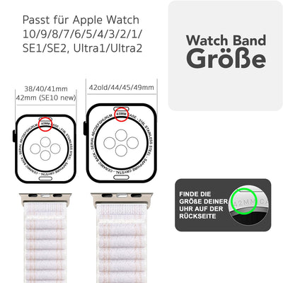 NALIA Evolv Nylon Armband kompatibel mit Apple Watch Armband iWatch Series Ultra/SE 10 9 8 7 6 5 4 3 2 1, 42/44/45/46/49mm, Leichtes Gewebtes Stoffband mit Klettverschluss
