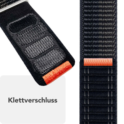 NALIA Evolv Nylon Armband kompatibel mit Apple Watch Armband iWatch Series Ultra/SE 10 9 8 7 6 5 4 3 2 1, 42/44/45/46/49mm, Leichtes Gewebtes Stoffband mit Klettverschluss