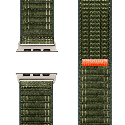 NALIA Evolv Armband für Apple Watch Ultra/SE/10/9/8/7/6/5/4/3/2/1, Gehäusegröße 42/44/45/46/49mm, Gewebtes Stoffband Elastisches Nylon Uhrenband mit Klettverschluss Waldgrün NALIA Nylon Armband