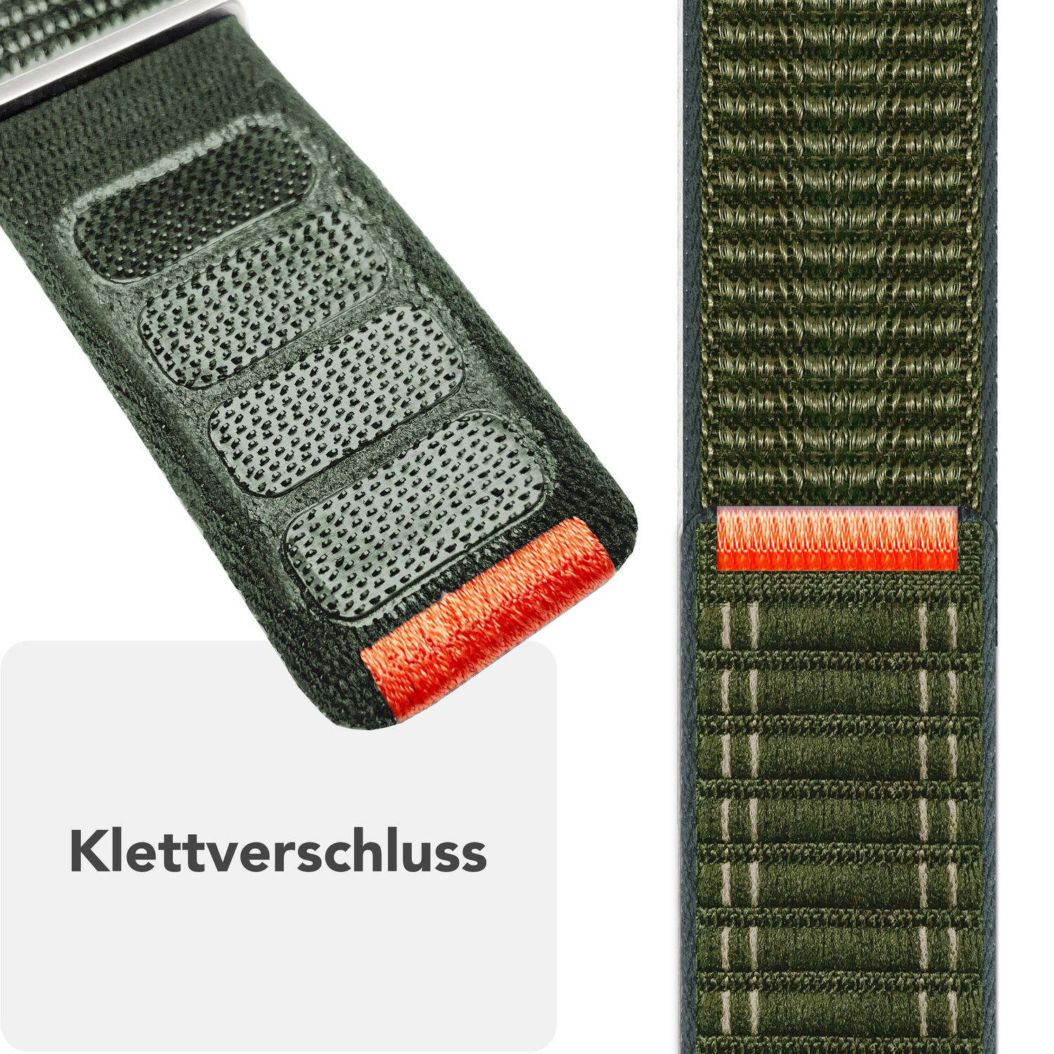 NALIA Evolv Armband für Apple Watch Ultra/SE/10/9/8/7/6/5/4/3/2/1, Gehäusegröße 42/44/45/46/49mm, Gewebtes Stoffband Elastisches Nylon Uhrenband mit Klettverschluss Waldgrün NALIA Nylon Armband