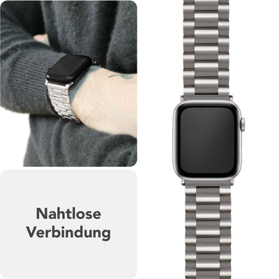 NALIA Apple Watch Armband Apple Watch Armband iWatch Series SE/10/9/8/7/6/5/4/3/ Eisstern Silber NALIA Metall Armband