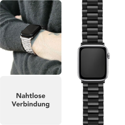 NALIA Apple Watch Armband Apple Watch Armband iWatch Series SE/10/9/8/7/6/5/4/3/ Tiefschwarz NALIA Metall Armband