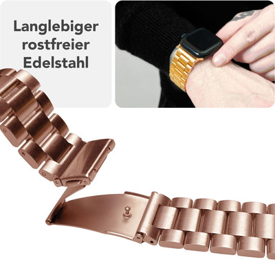 NALIA Apple Watch Armband Apple Watch Armband iWatch Series SE/10/9/8/7/6/5/4/3/ Kupferrosé NALIA Metall Armband