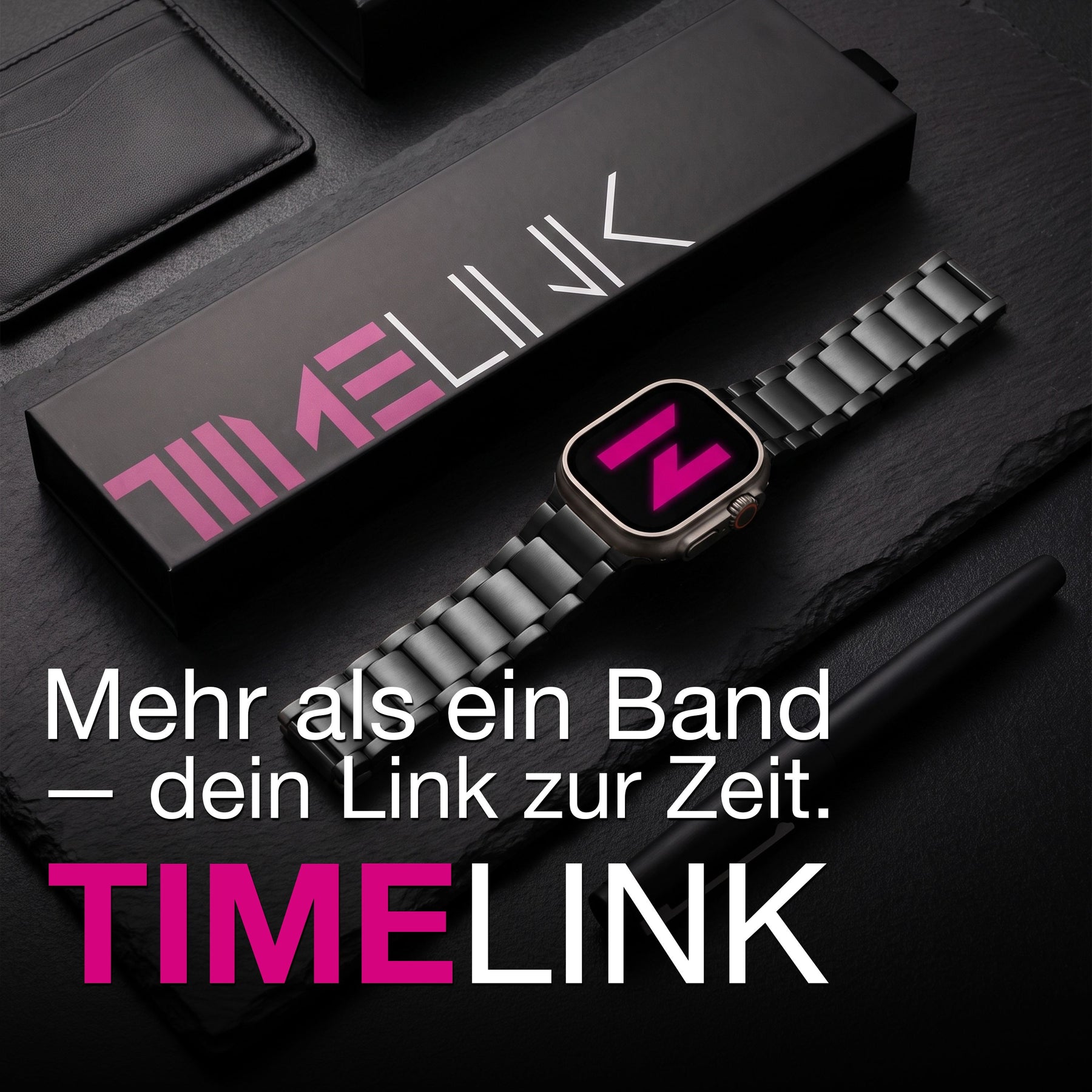 NALIA Argon Titan Armband kompatibel mit Apple Watch Armband iWatch Series SE/10/9/8/7/6/5/4/3/2/1, 38/40/41/42mm, Metall Ersatzarmband mit Faltschließe, Matt, Leicht, Rostfrei Titan Schwarz NALIA Metall Armband