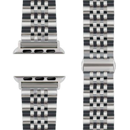 NALIA Trivo Edelstahl Armband für Apple Watch Ultra/SE/10/9/8/7/6/5/4/3/2/1, Gehäusegröße 42/44/45/46/49mm, Metall Ersatzarmband Rostfrei mit Schmetterlingsschließe Platin Silber NALIA Metall Armband