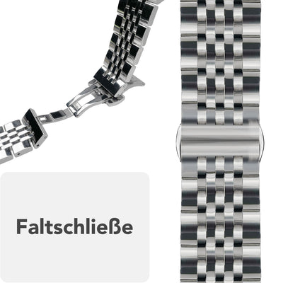 NALIA Apple Watch Armband Apple Watch Armband Ultra/SE Series 10 9 8 7 6 5 4 3 2 Platin Silber NALIA Metall Armband