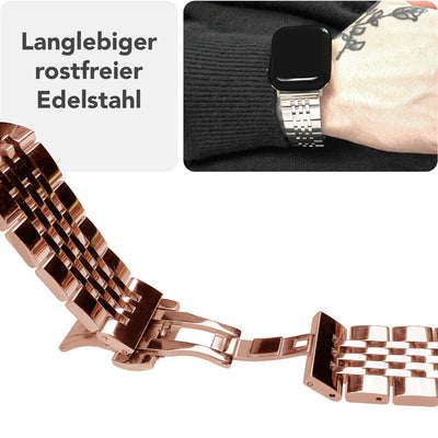 NALIA Apple Watch Armband Apple Watch Armband Ultra/SE Series 10 9 8 7 6 5 4 3 2 Kupferrosé NALIA Metall Armband