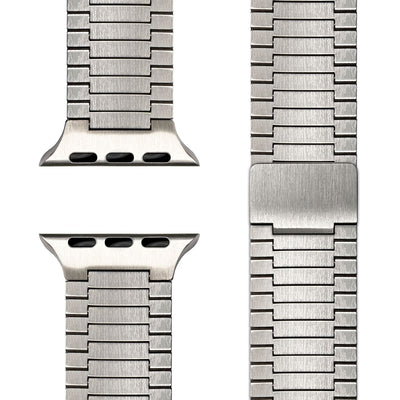 NALIA Chronos Edelstahl Armband kompatibel mit Apple Watch Armband SE iWatch Series 10 9 8 7 6 5 4 3 2 1 38/40/41/42mm, Magnetisches Loop-Armband aus Metall mit Schnellverschluss Mondsilber NALIA Metall Armband